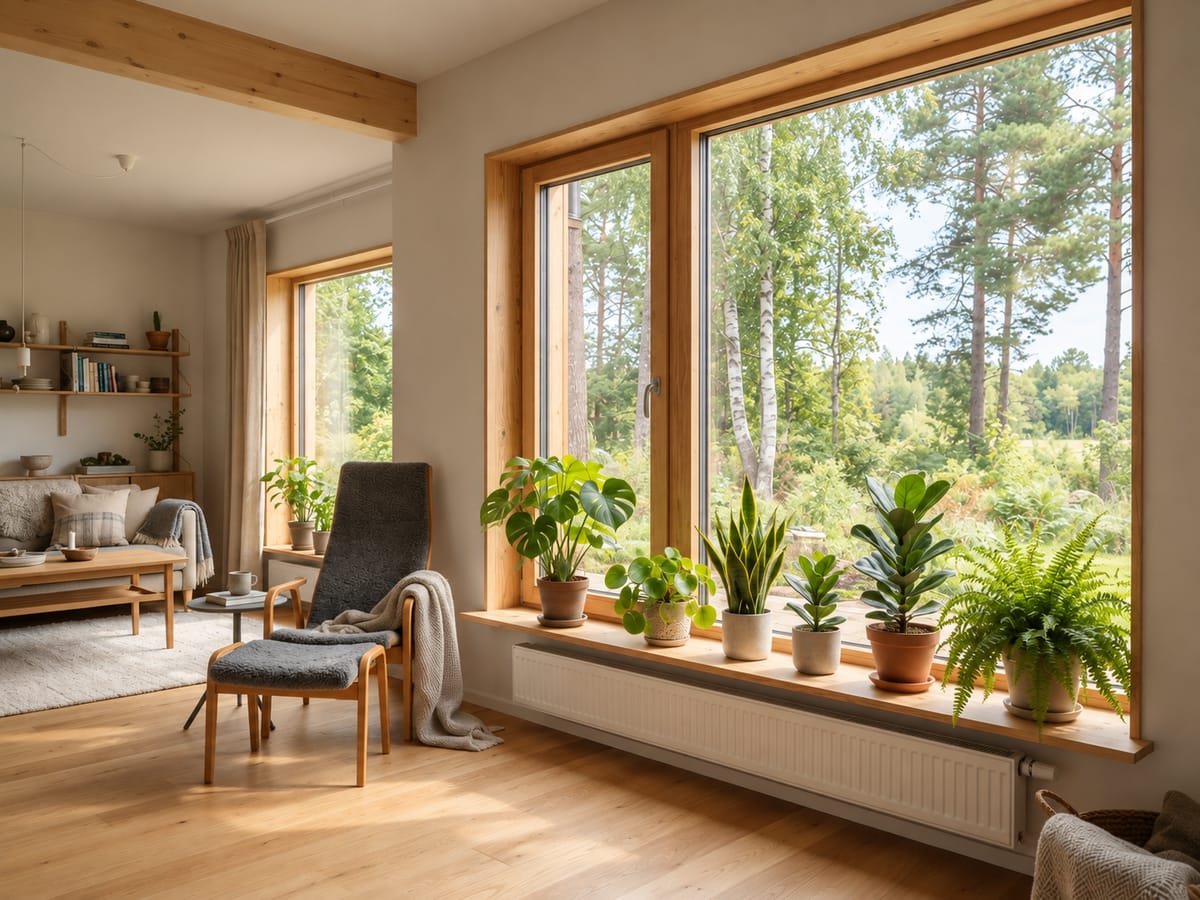 Passivhaus mit Holzfenstern von Trend Home Fenster