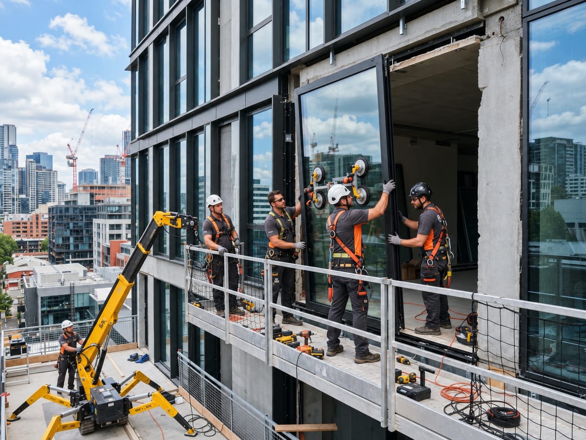 Fenster-Montage im Gewerbeobjekt von Trend Home Fenster